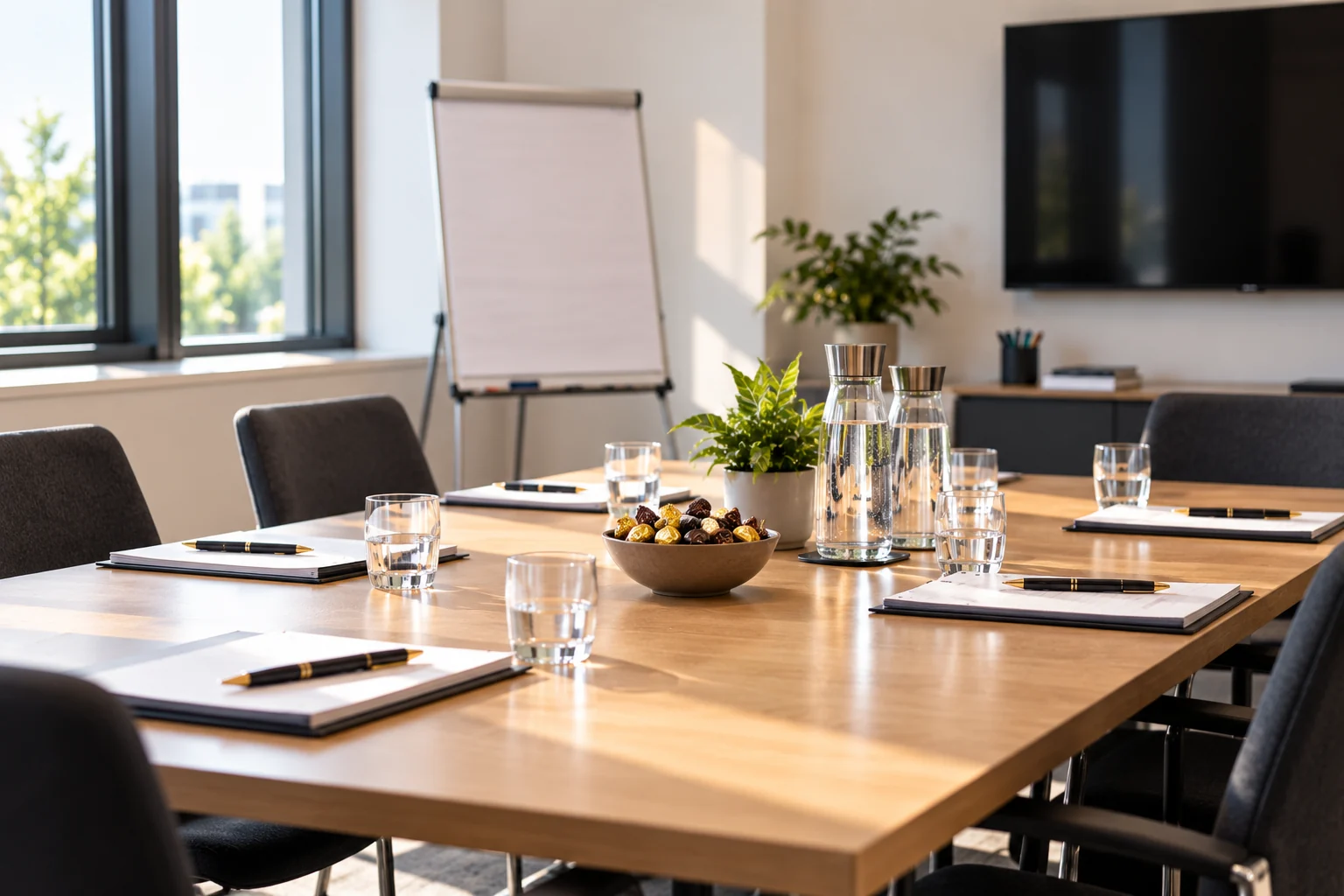 Prepared room for a practical Business English workshop